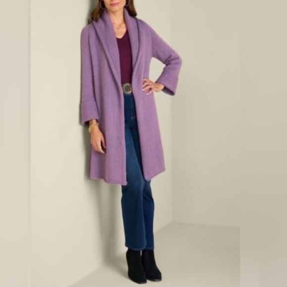 Soft Surroundings Wool Telluride Topper Duster Cardigan Size Large Petite - Picture 5 of 11